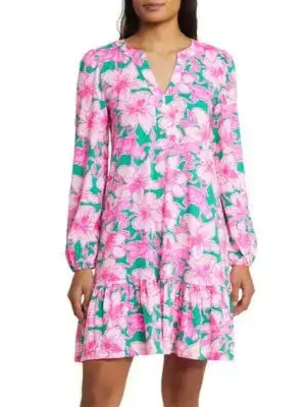 Lilly Pulitzer Women's Alyssa Hibiscus Flower Print Mini Dress Size Medium